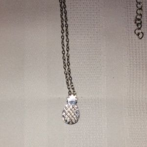 New Silver Tone Pineapple Necklace 18"